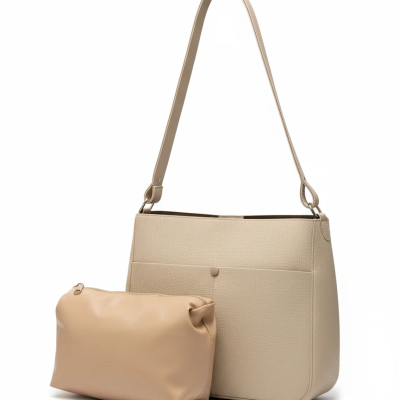 کیف شانه‌ای زنانه چرمی مدل استراکچر‌کیت – طراحی ساختارمند با جیب بیرونی